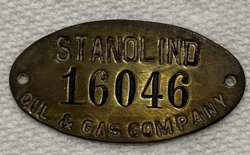 Vintage Stanolind Brass? Tag Standard Oil & Gas Company
