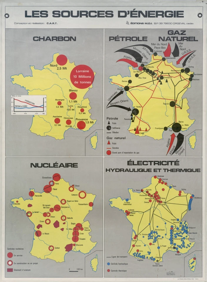 Carte régions France Lorraine Bretagne Normandie Alsace Ecole - Photo 1/1