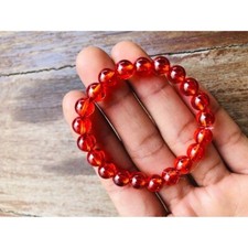 Pulsera Amuleto Ojo Naga Gema Champagne Joyería Buda Tailandés Cuentas Tamaño 10 mm.