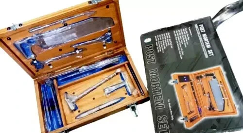 Post Mortem Instrumentenset/Autopsie/Dissektionskit Anatomie 19-teilig Holzkiste - Bild 4 von 9