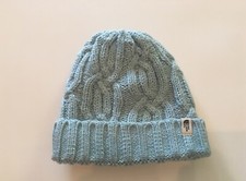 THE NORTH FACE CABLE MINNA YOUTH JUNIOR BEANIE WINDMILL BLUE LINED HAT ONE SIZE