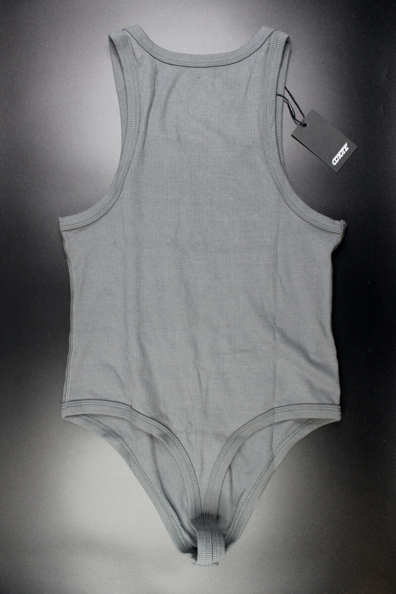 Gray Cotton Rib Onesie