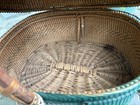 Antique Green Painted Hinged Basket with Lid 19th Century Rustic Farmhouse  — photo 6