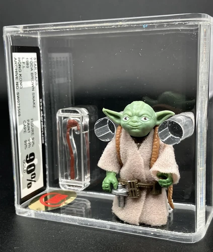 Vintage Star Wars Figure Yoda 'Brown Snake' HK UKG 90% GOLD!!! No AFA - Picture 1 of 10