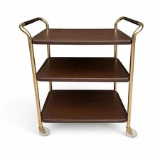 Rolling Bar Cart Cosco Stylaire 3-Tier Metal Gold Bar Serving Cart Gold Faux Woo