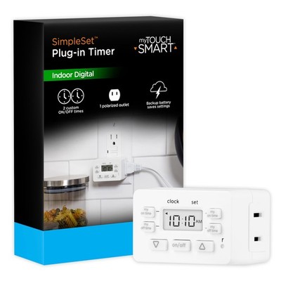 Jasco myTouchSmart Simple Set Indoor Plug-in Digital Timer, 36253