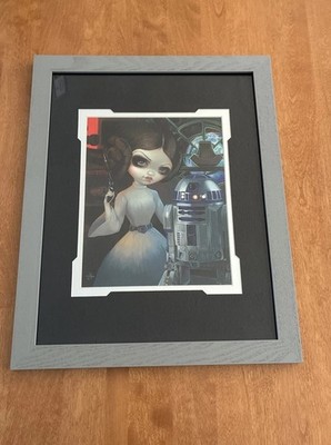 Jasmine Becket-Griffith Matted Print Disney Star Wars Princess Leia & R2-D2 NEW