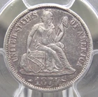 1874 "P" Seated Liberty SILVER Dime *ARROWS* 10c PCGS XF45 #785 ECC&C, Inc.