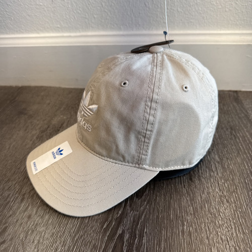 NWT Women's Adidas Originals Relaxed StrapBack Trefoil Athletic Hat Khaki - Picture 3 of 8