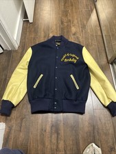 VTG UC Berkeley Men’s Letterman Varsity Jacket SZ 46 Wool Leather Chainstitch