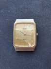 Vintage Seiko SX Tank Quartz Gold Dial Men's 1980s Watch