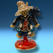 Monet Scarecrow Trinket Box Enamel Figural Hi...