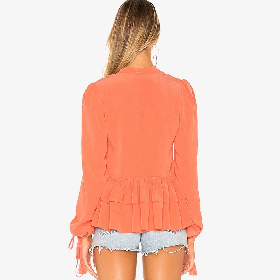 Top Tularosa Savannah Talla S Salmón Naranja Mezcla Modal Fluido Boho Chic Revolve Foto 4 de 4