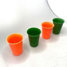 Tupperware 109 Sippy Cup Bell Tumbler 7 Oz., No Lid 2 Green 2 Bright Orange