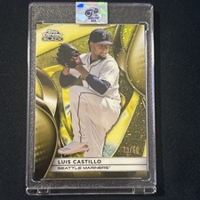 2025 Topp Chrome Black Luis Castillo Gold Mini Diamond Refractor /50 #72