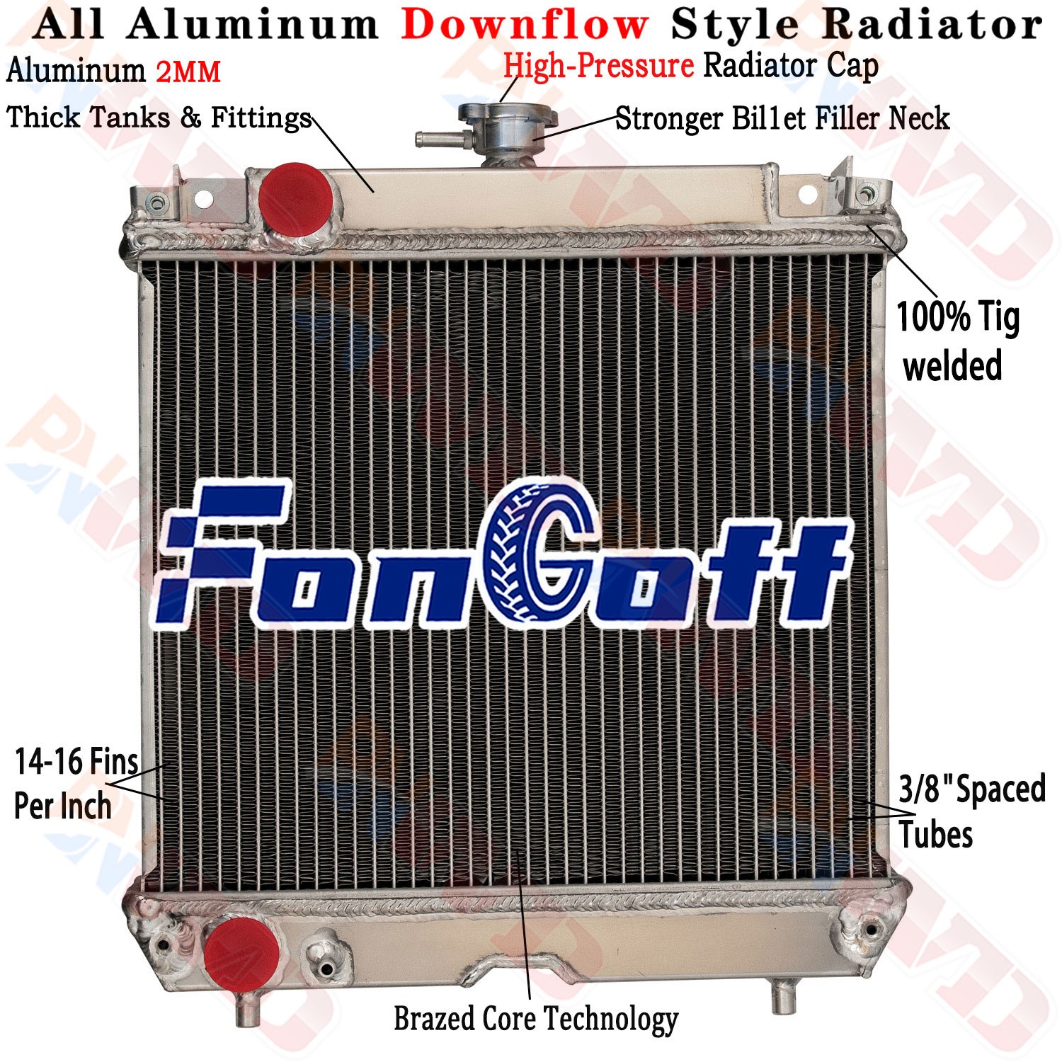 Aluminum 6C070-58520 Radiator Fits Kubota F2560 F2260 B2710HSD B2410HSD B2410HSE