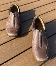 Naturalizer Fever Brown Leather Zip/Stretch Closure Comfort Loafers 6M