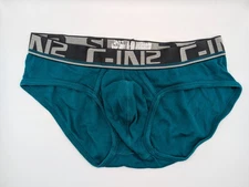CIN2 Mens Pop Color Pouch Brief - Large - Aqua Blue