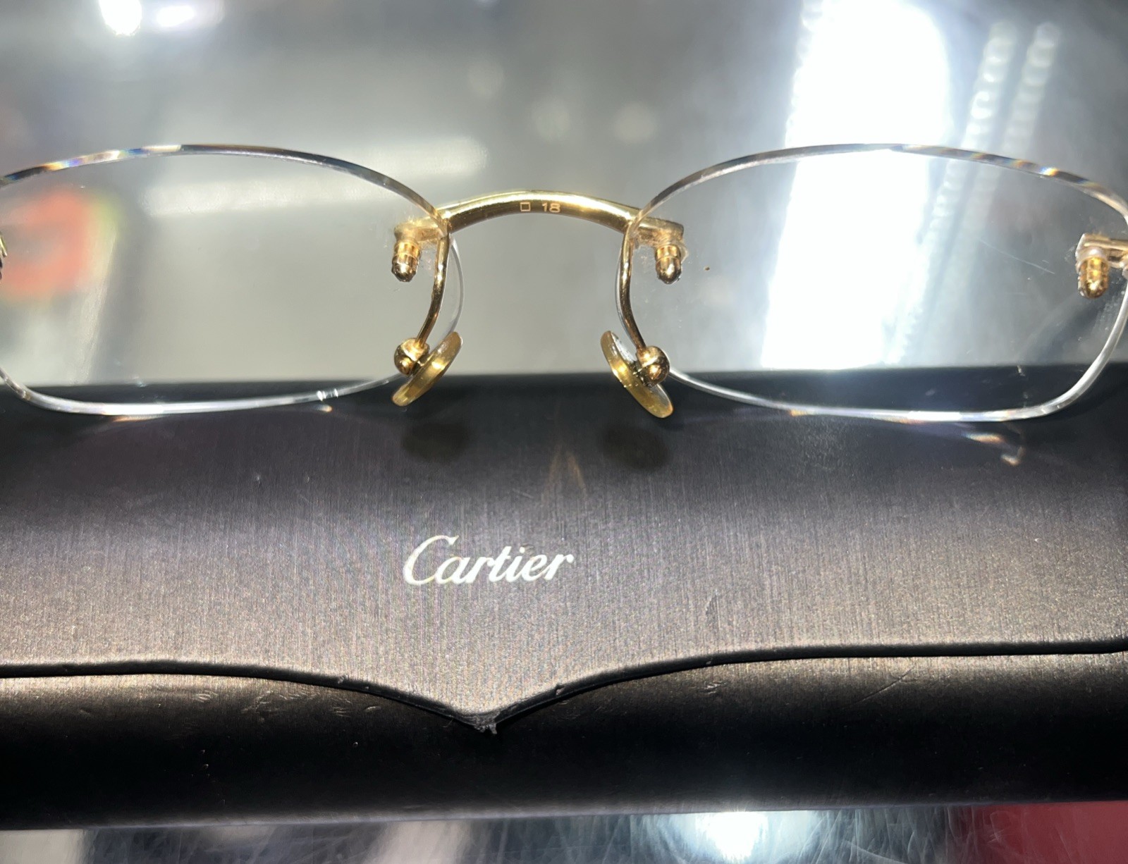 Cartier Vintage Solid 18k Gold Frames Authentic Rare image 5