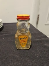 Vtg Domino Sugar n Cinnamon Mr Bear Glass Bank Bottle Jar Shaker COMPLETE