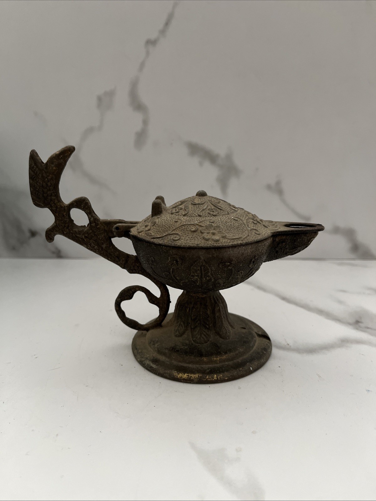 Oil Lamp Incense Burner Vtg