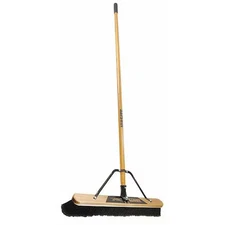 Quickie 863Hdsu 24 In Sweep Face Push Broom, Stiff, Synthetic, Black