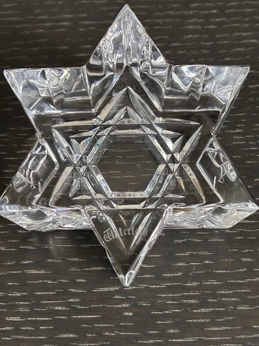 Waterford Crystal Jewish Star of David Paperweight 3” Vintage