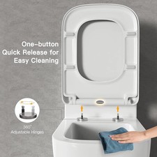 Universal Rak Series 600 Soft Close Square Toilet Seat One-button Quick Release