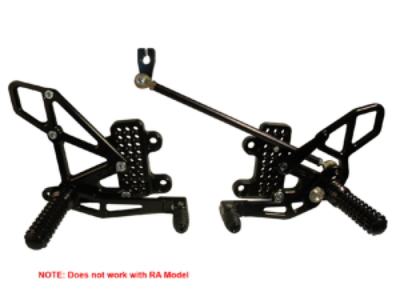 #ad Vortex Racing Adjustable Rearsets for Honda CBR600 RR 2007 2023 Black $317.95