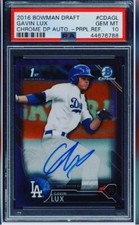 2016 BOWMAN CHROME DP PURPLE REFRACTOR GAVIN LUX PSA 10 AUTO GEM MT DODGERS RC