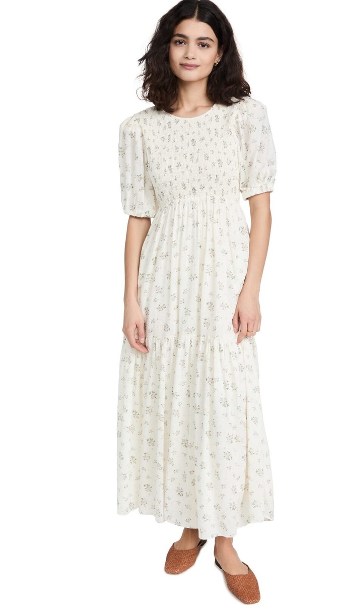 en saison floral midi dress En Saison Paloma Midi Dress | Floral/Green | Size M