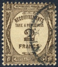 FRANCE 1931 SC #J65 2 Fr POSTAGE DUE cv $26.00  *Bay Stamps*