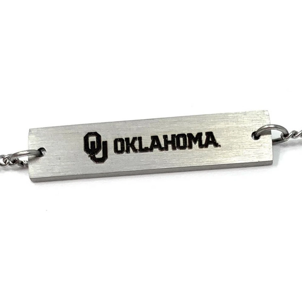 Women's University of Oklahoma Sooners Bracelet Silver Bar Bracelet - Image 2 of 4
