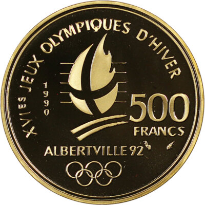 フランス500francs Buy 1989-1991 France Proof Gold 500 Francs Winter Olympics