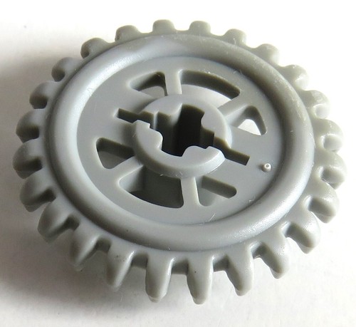 LEGO Technic - Engranaje 24 dientes (corona), nuevo tipo (2 piezas), gris claro # 3650b - Imagen 2 de 2