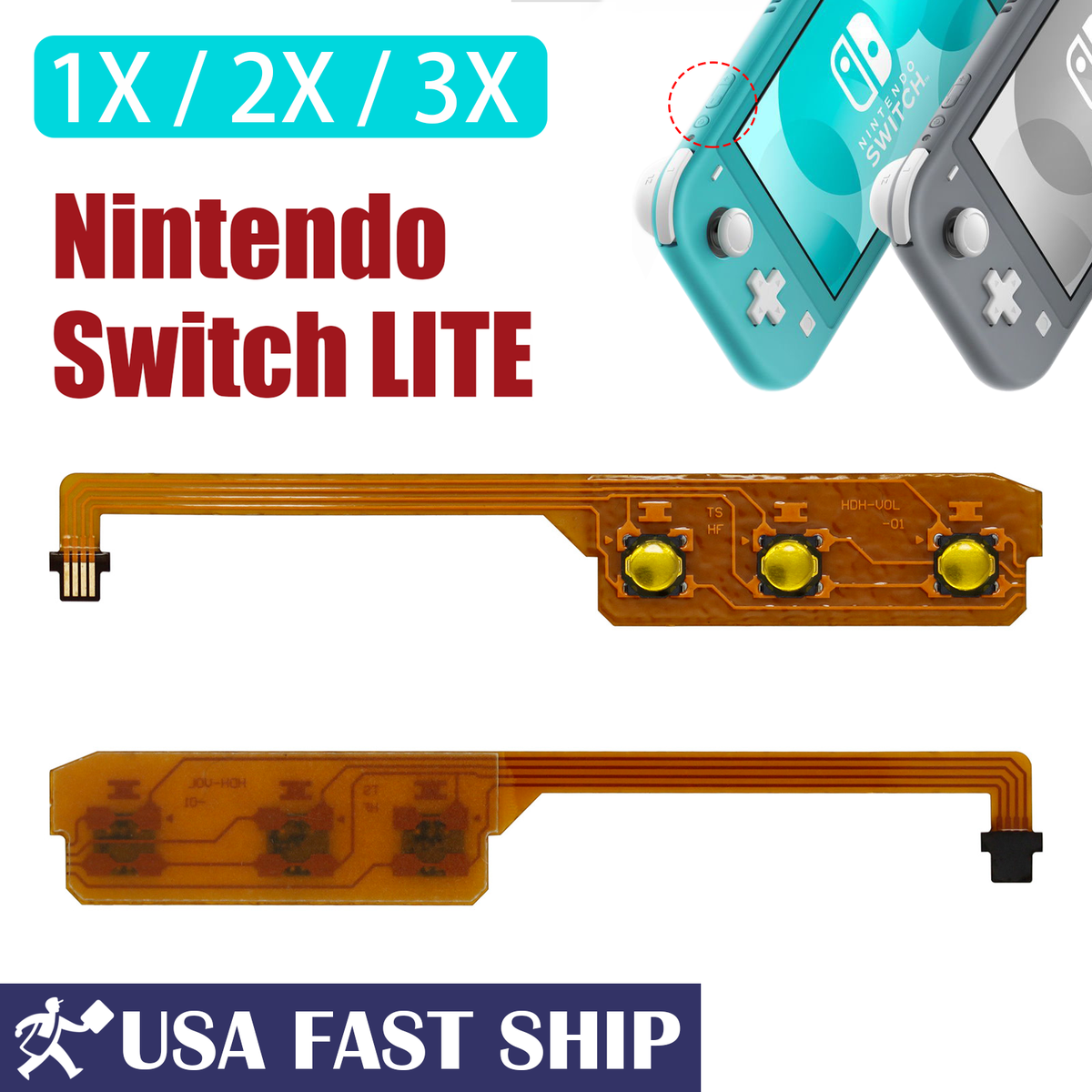 Power Volume Button Flex Cable Ribbon For Nintendo Switch Lite HDH