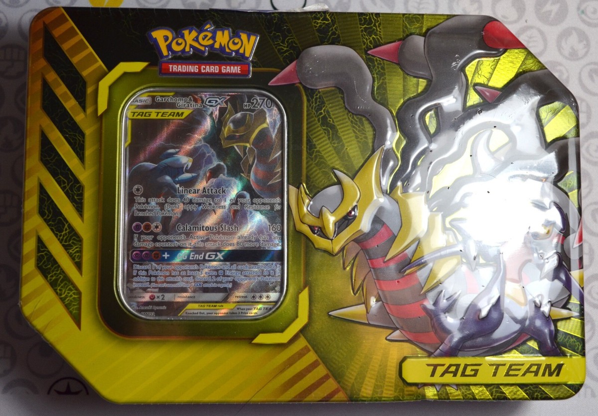 Power Partnerships Garchomp & Giratina GX Tag Team Tin Sealed