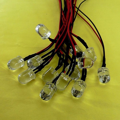 10 Pezzi / Set 12V 10mm Precablato Costante LED Ultra Luminoso Acqua Chiaro Lampadina Cavo 20cm Precablato Lampada Led - Foto 14