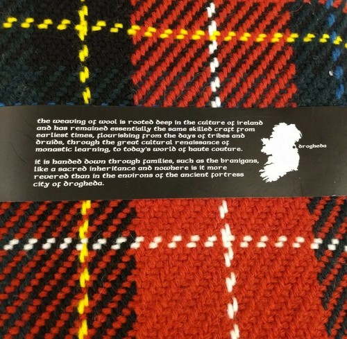 John Branigan Throw Blanket 50x66 Handmade Woven Wool Blend Alpaca OShea Red NWT - Picture 10 of 12