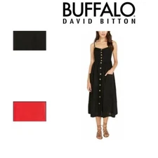Buffalo Ladies Adjustable Strap Dress Linen Blend 1