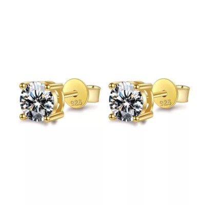 0,5ct Ohrringe Gelbgold Diamant Testpass Laborgefertigt VVS1/D/Top