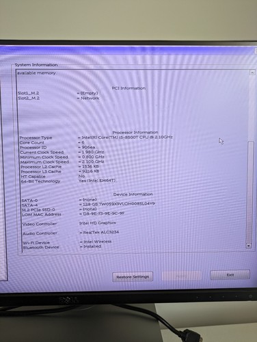 Dell OptiPlex 5060 Micro i5-8500T 8GB 128GB M.2 SSD Win10Pro BT WiFi - Picture 7 of 7