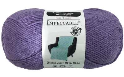 Yarn Acrylic Loops & Threads Impeccable Lavender 4.5 Oz Skein Knit Crochet Loom