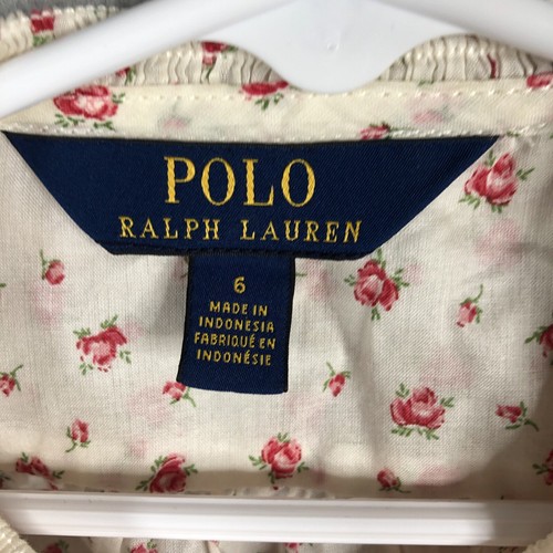 Polo Ralph Laurent Top Girls 6 White Pink Floral Sheer Dainty Feminine Smocked - Picture 8 of 18