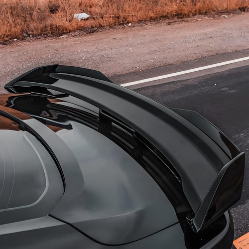 Gloss Black For 2024 2025 Ford Mustang DH Style Rear Spoiler Wing W/Gurney Flap - Picture 13 of 13