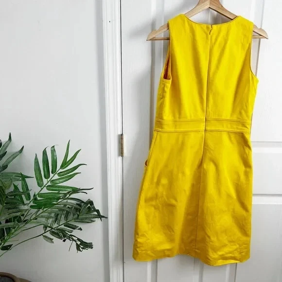 Tory Burch abito tubino senza maniche al ginocchio colore giallo taglia 4