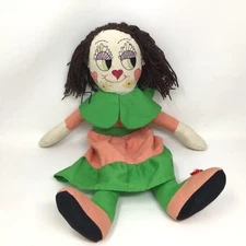 Georgia Charuhas Whimsical Rag Doll Cloth Scrap Mexican Artist Heart Nose Cheeks