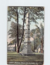 Postcard Soldiers Monument Williams Park Connecticut USA