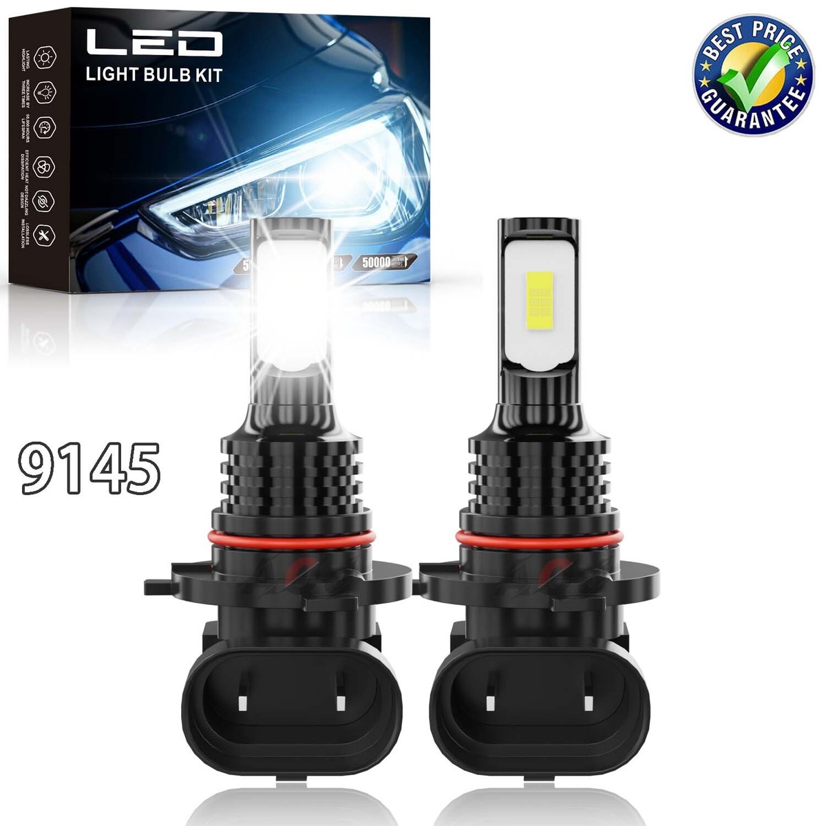 One Pair 9140 9145 H10 HB3 9005 LED Fog Light 80W 6000K White Driving One Pair 9140 9145 H10 HB3 9005 LED Fog Light 80W 6000K White Driving