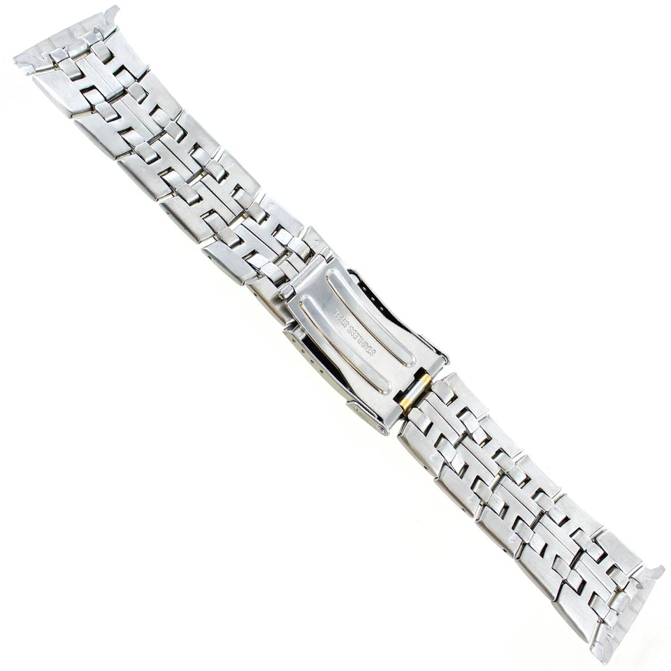 24mm deBeer Two Tone Stainless Steel Curved & Straight End Buckle Watch Band - Image 4 of 4